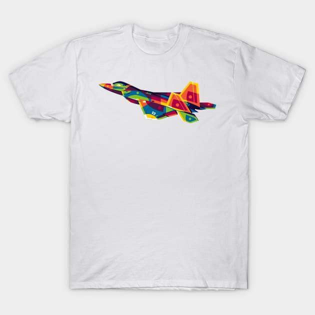 F-22 Raptor in Pop Art T-Shirt by wpaprint